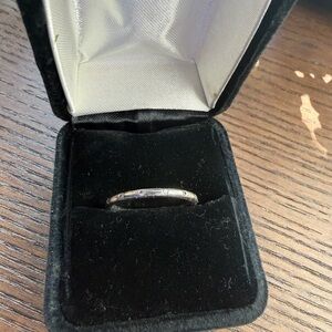 Pandora Silver Thin Band Ring with Tiny Dot Accents
